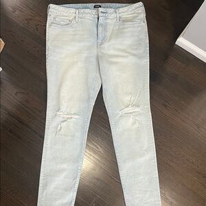Express Light Wash Distressed Skinny Jeans